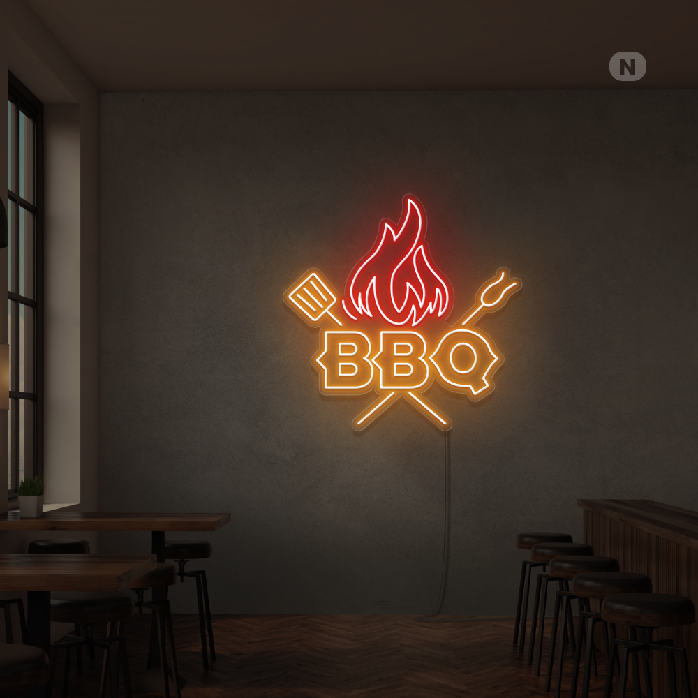 Neon Schild BBQ
