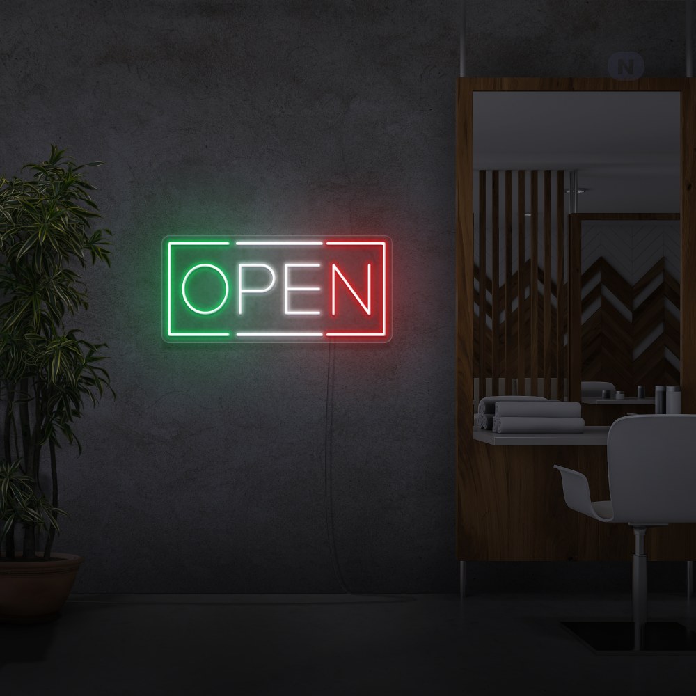 Neon Schild Open