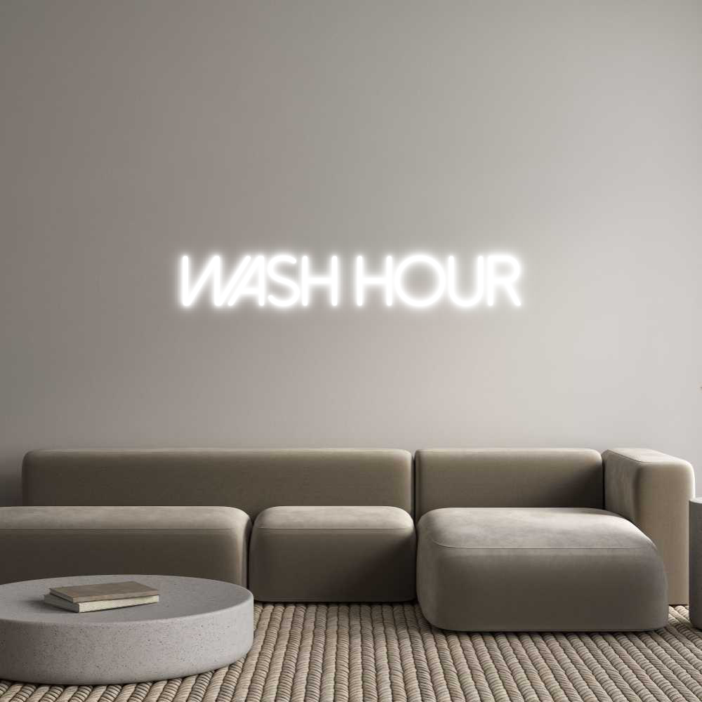 Individuelles Neon: WASH HOUR