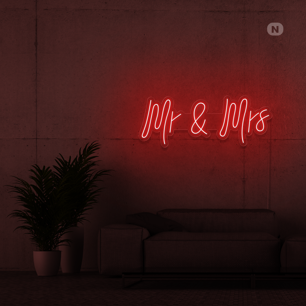 Neon Schild Mr & Mrs