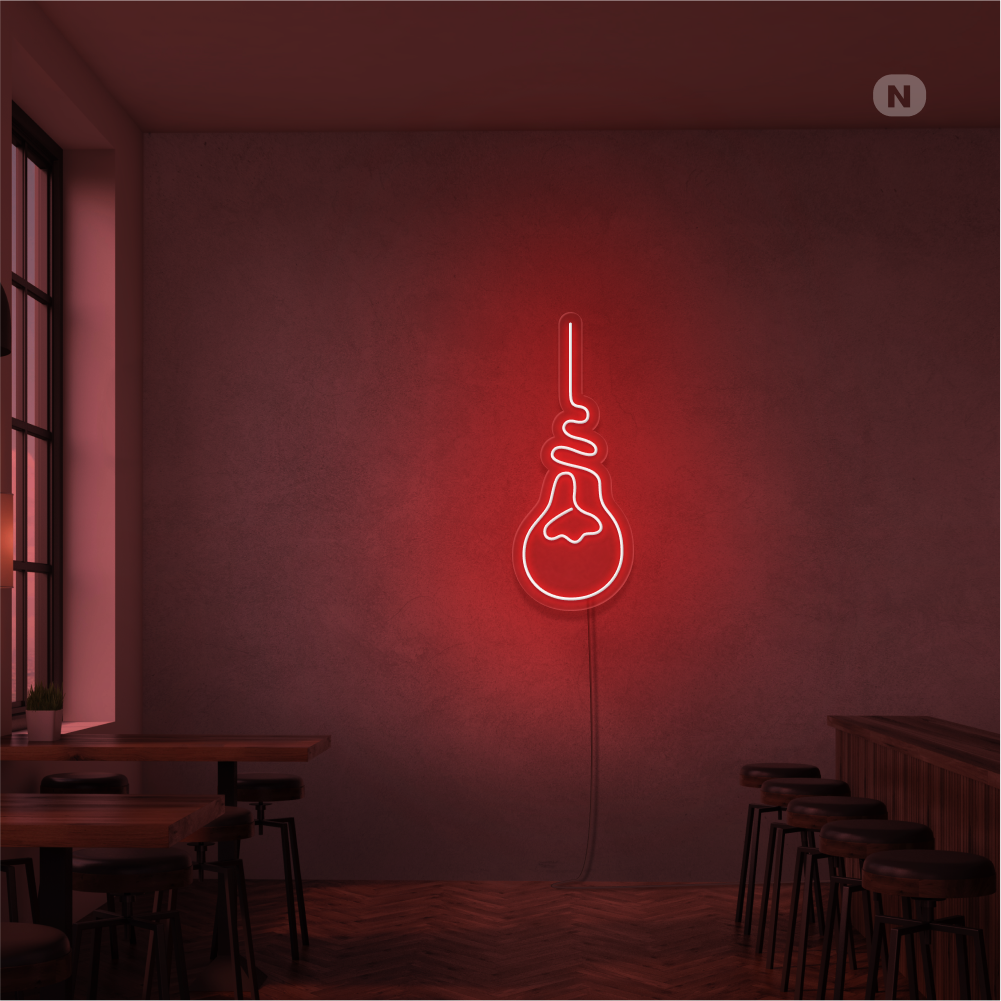 Neon Schild Glühbirne