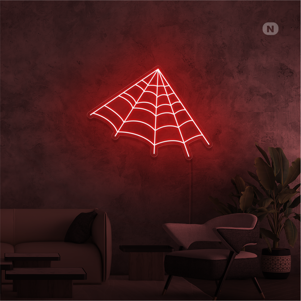 Neon Schild Spinnennetz