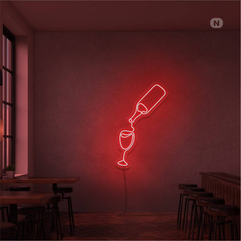 Neon Schild Weinliebhaber