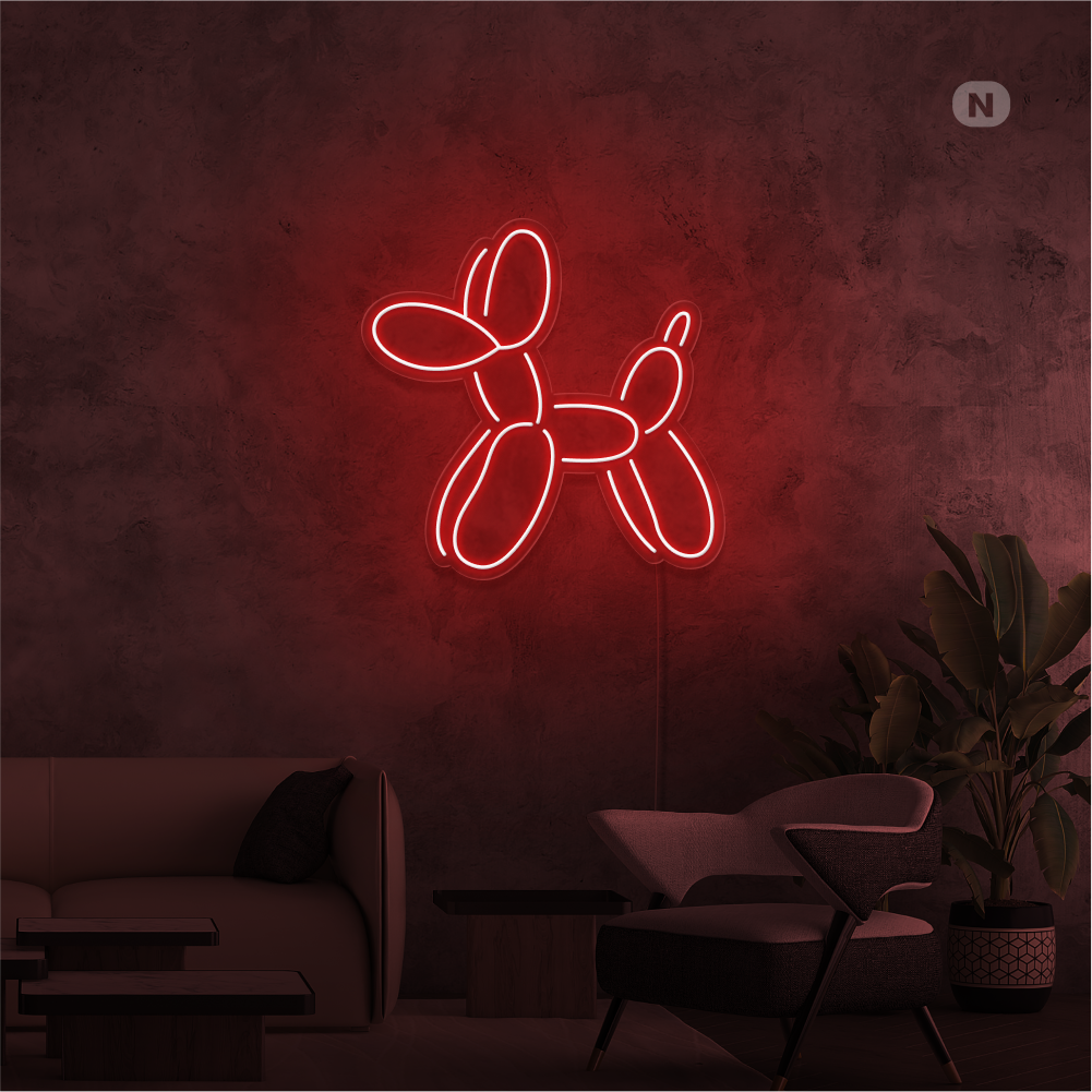 Neon Schild Ballon-Hund