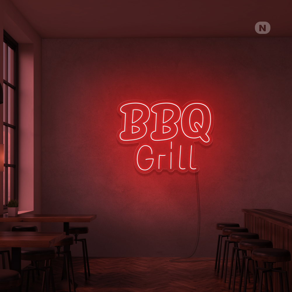 Neon Schild BBQ