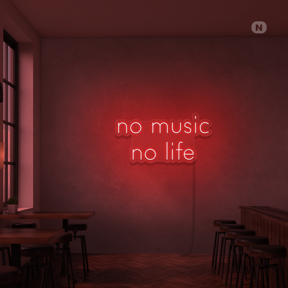 Neon Schild No Music No Life