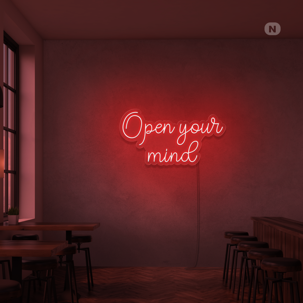 Neon Schild Open your mind