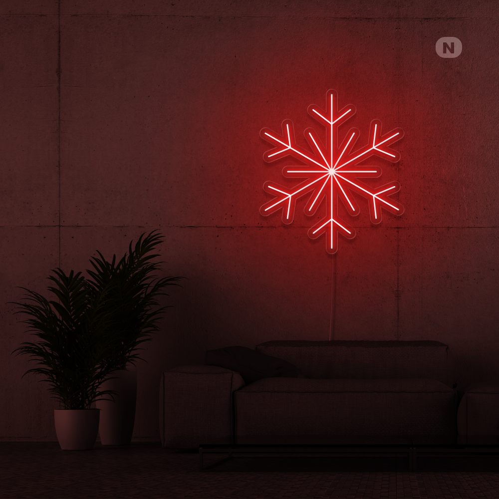 Neon Schild Schneeflocken