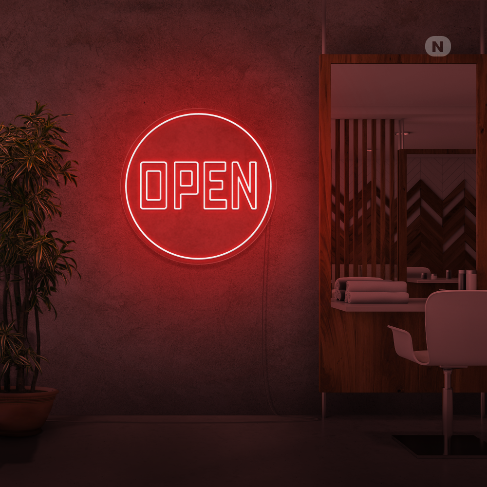 Neon Schild Open