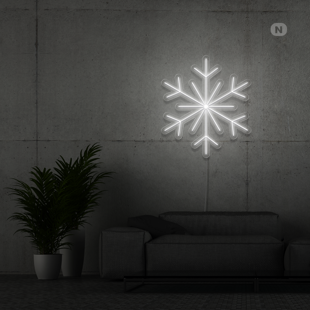 Neon Schild Schneeflocken