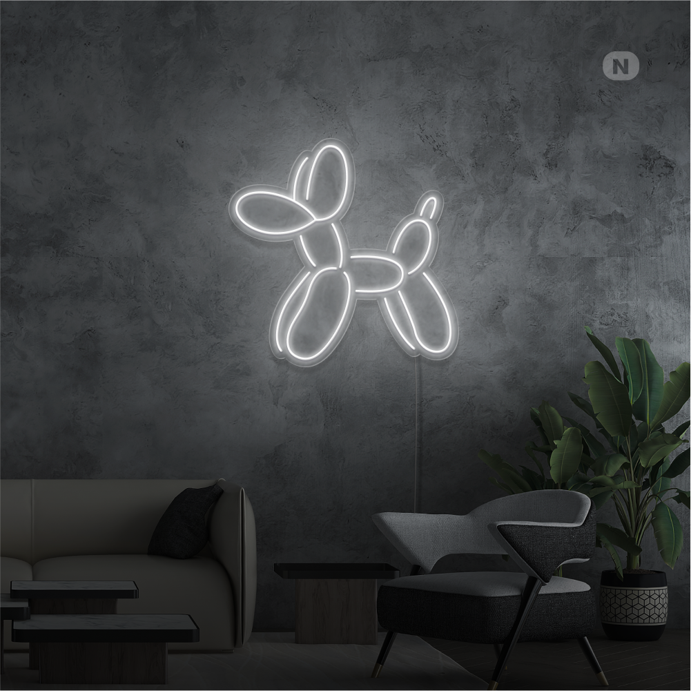 Neon Schild Ballon-Hund