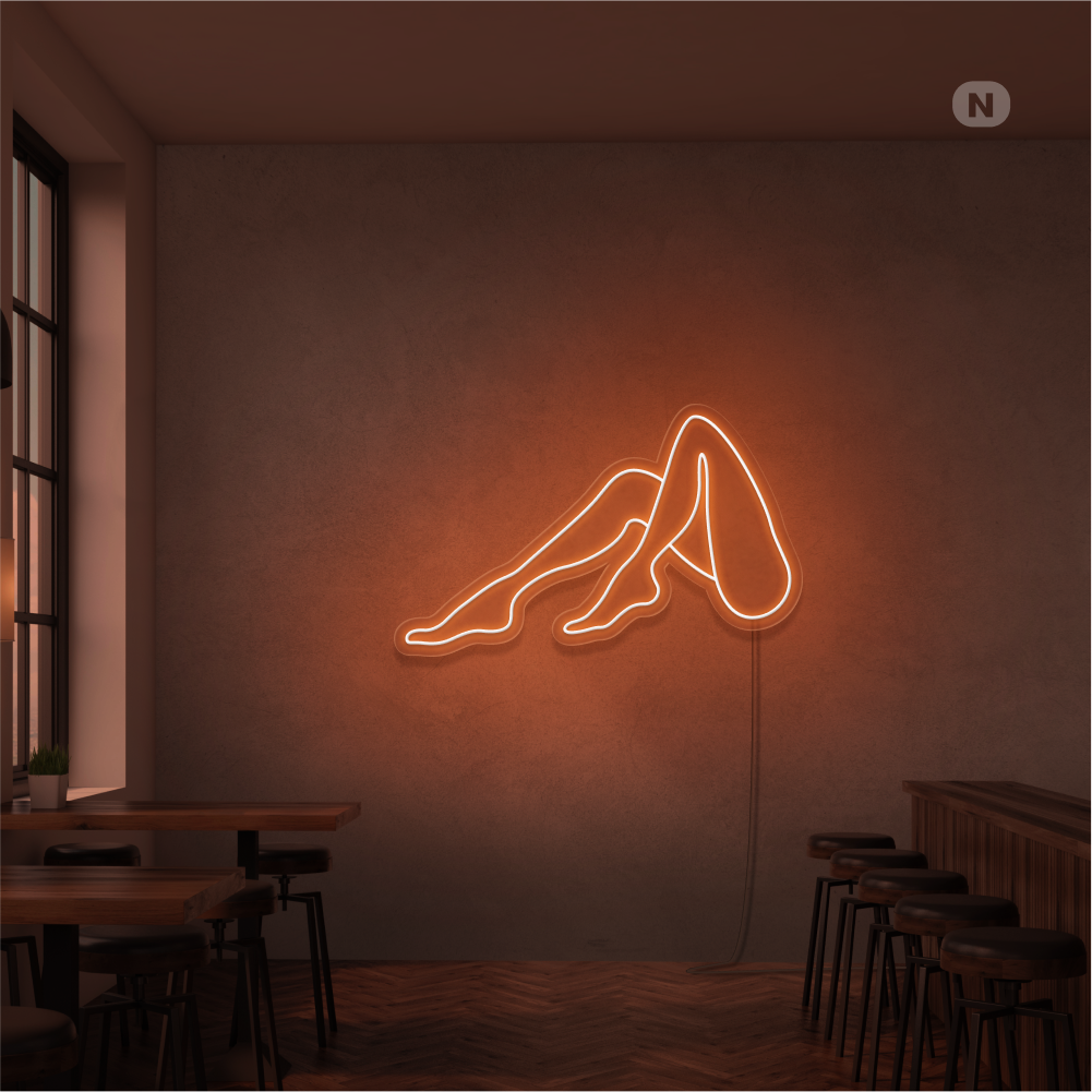 Neon Schild Frauen Beine