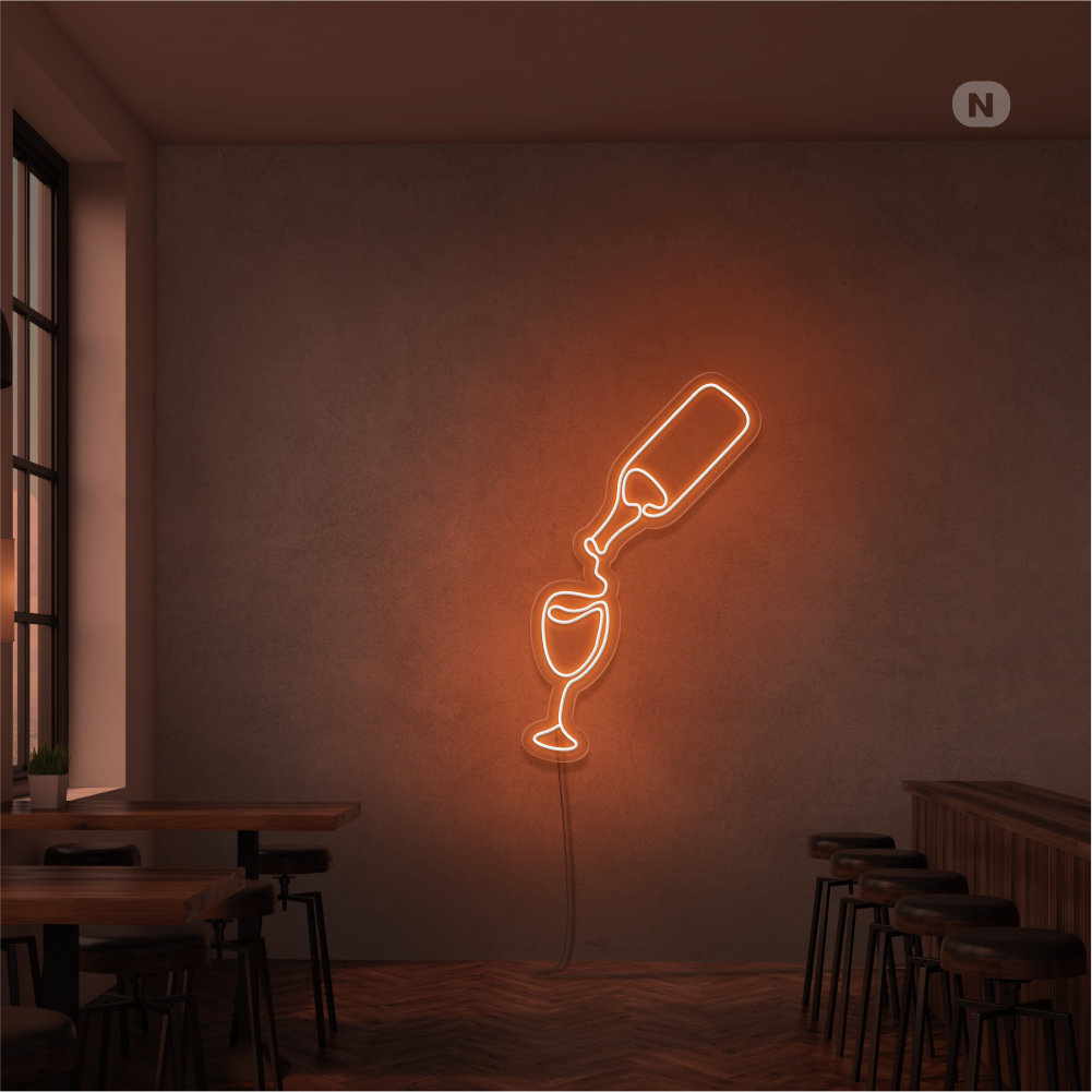 Neon Schild Weinliebhaber