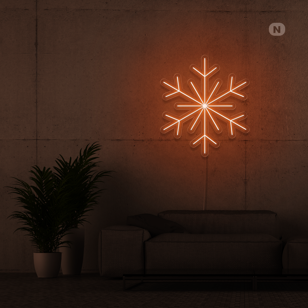 Neon Schild Schneeflocken