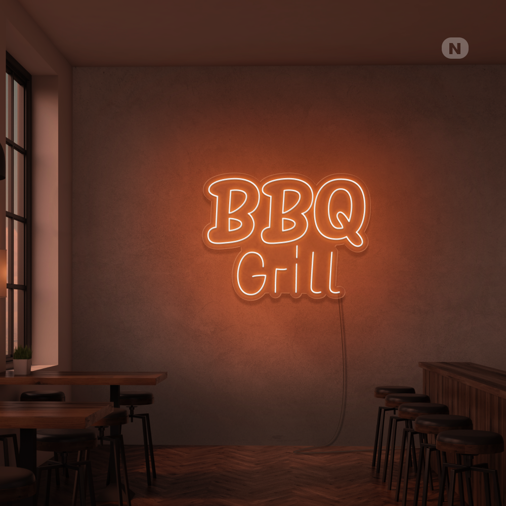 Neon Schild BBQ