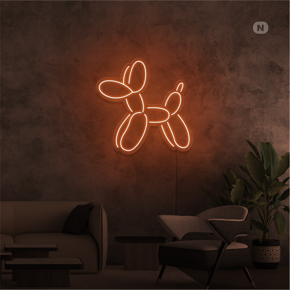 Neon Schild Ballon-Hund