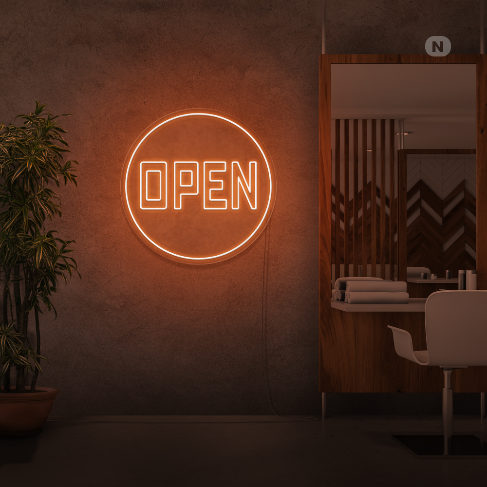 Neon Schild Open