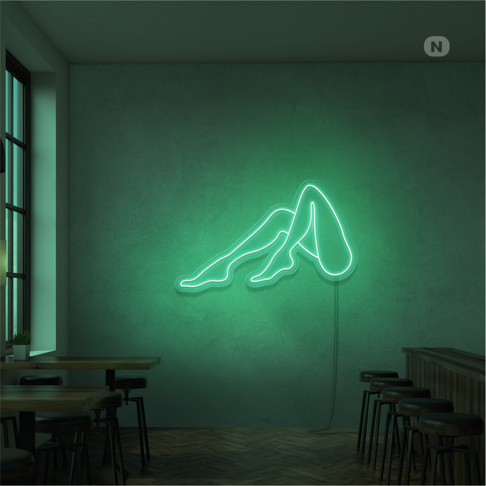 Neon Schild Frauen Beine