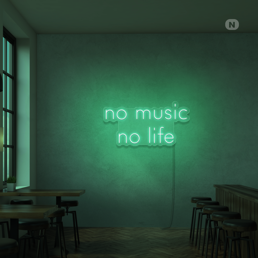 Neon Schild No Music No Life