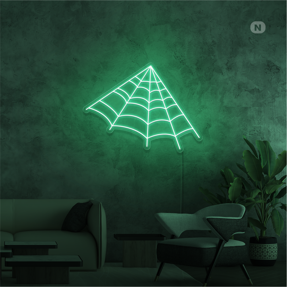 Neon Schild Spinnennetz