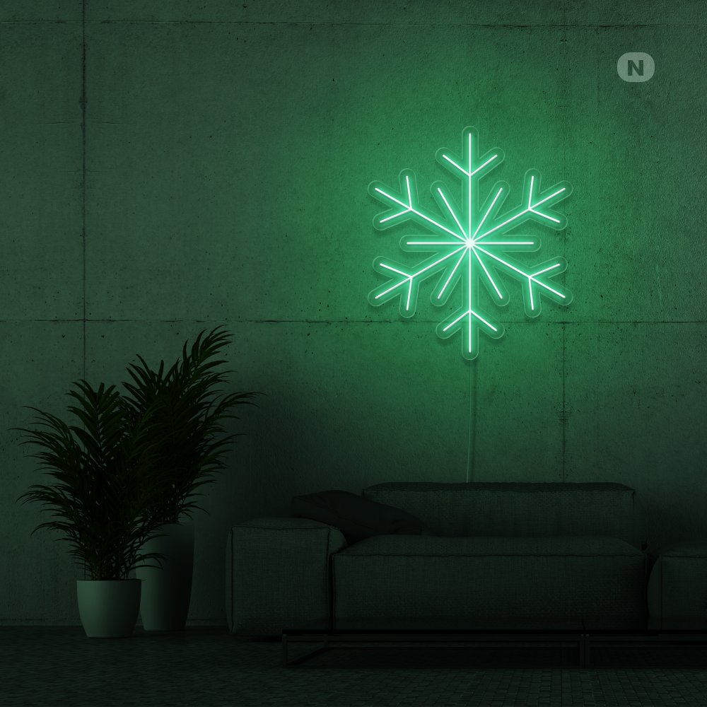 Neon Schild Schneeflocken
