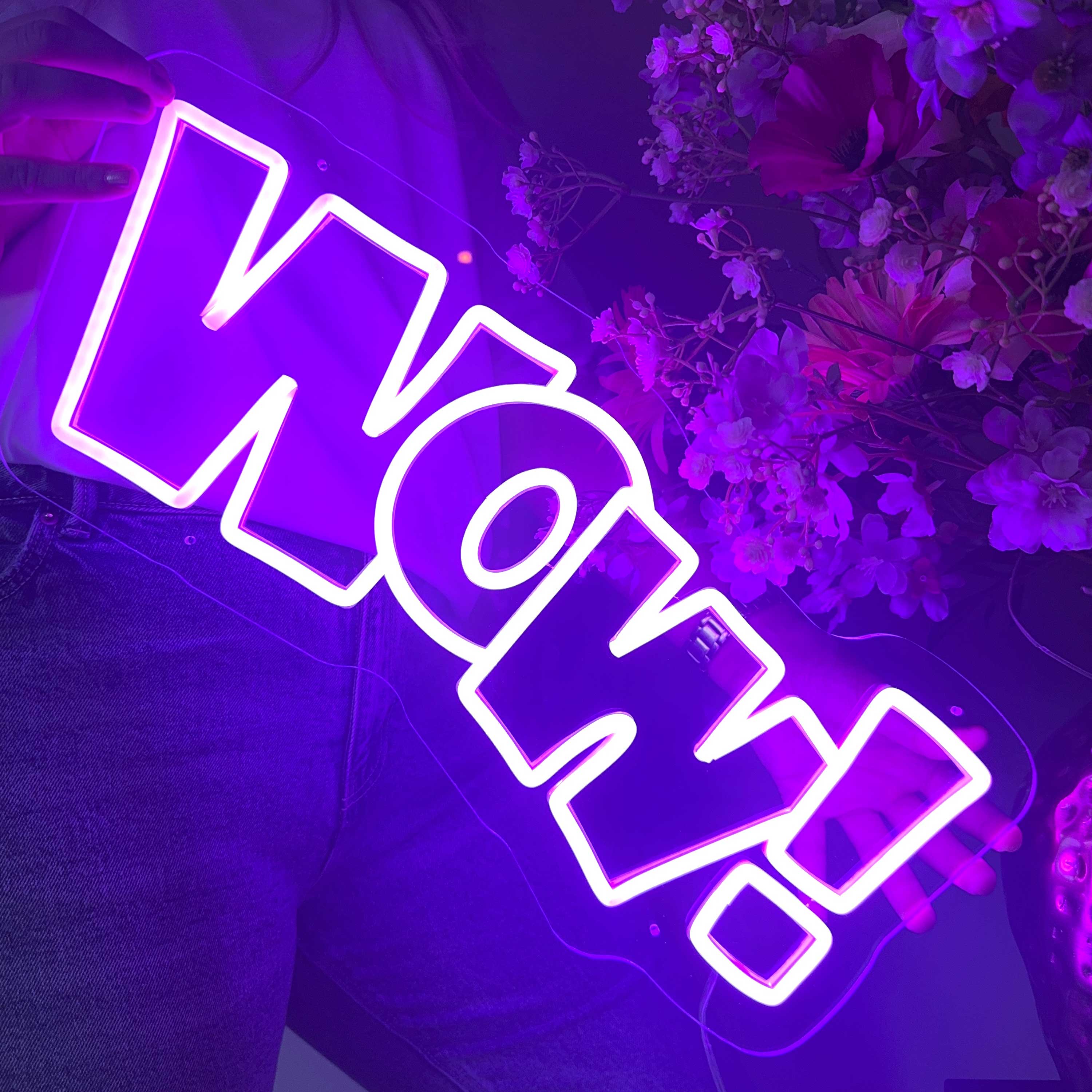 Neon Schild Wow!