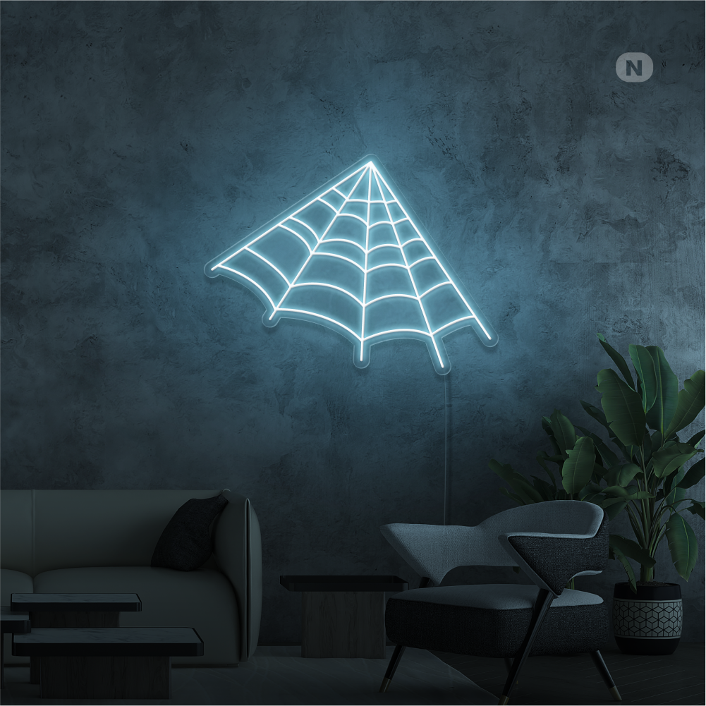 Neon Schild Spinnennetz