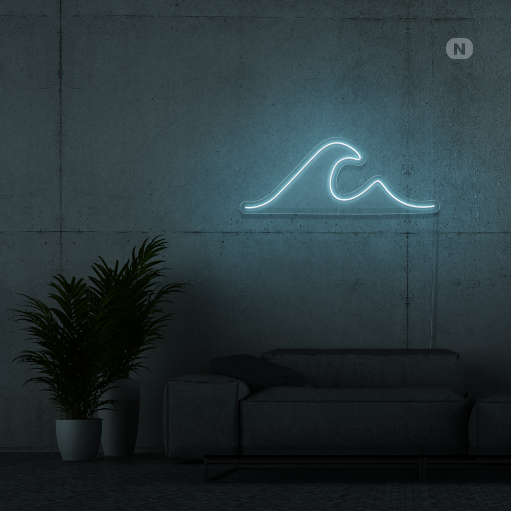 Neon Schild Welle