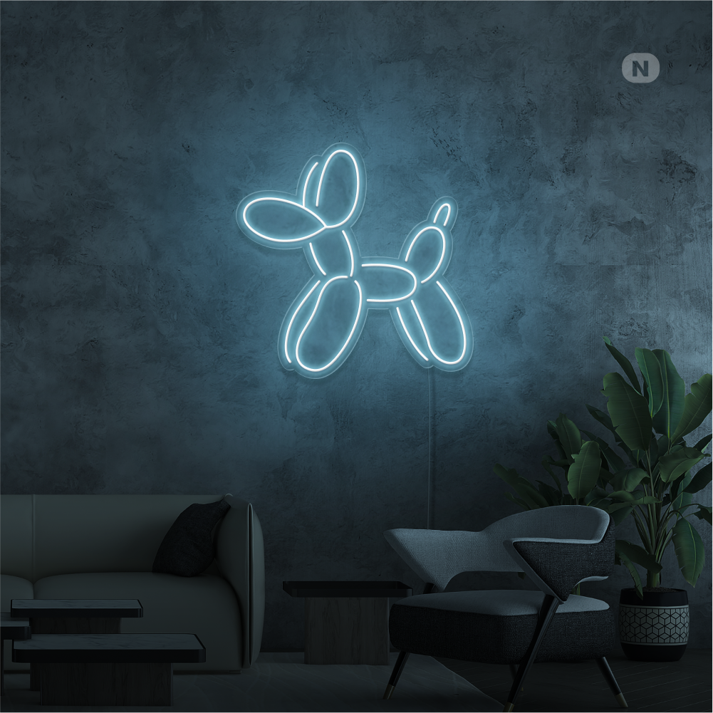 Neon Schild Ballon-Hund