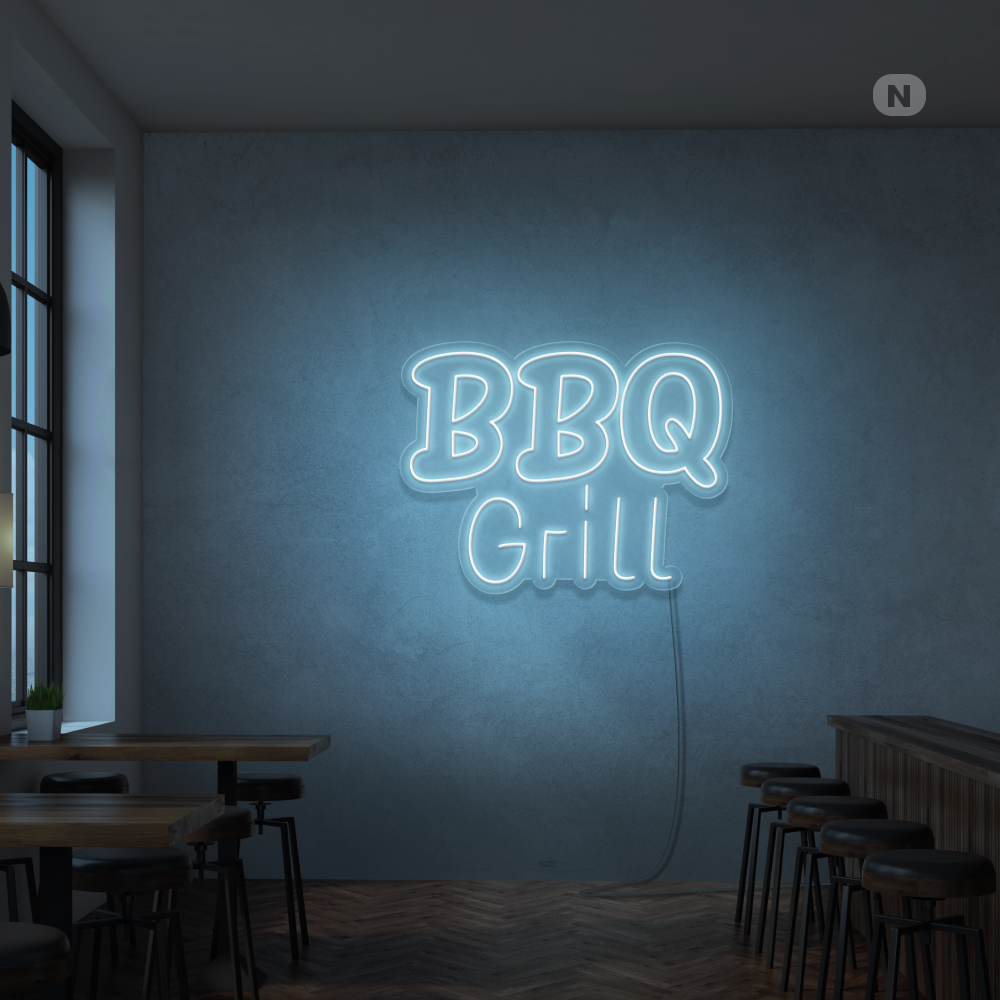 Neon Schild BBQ