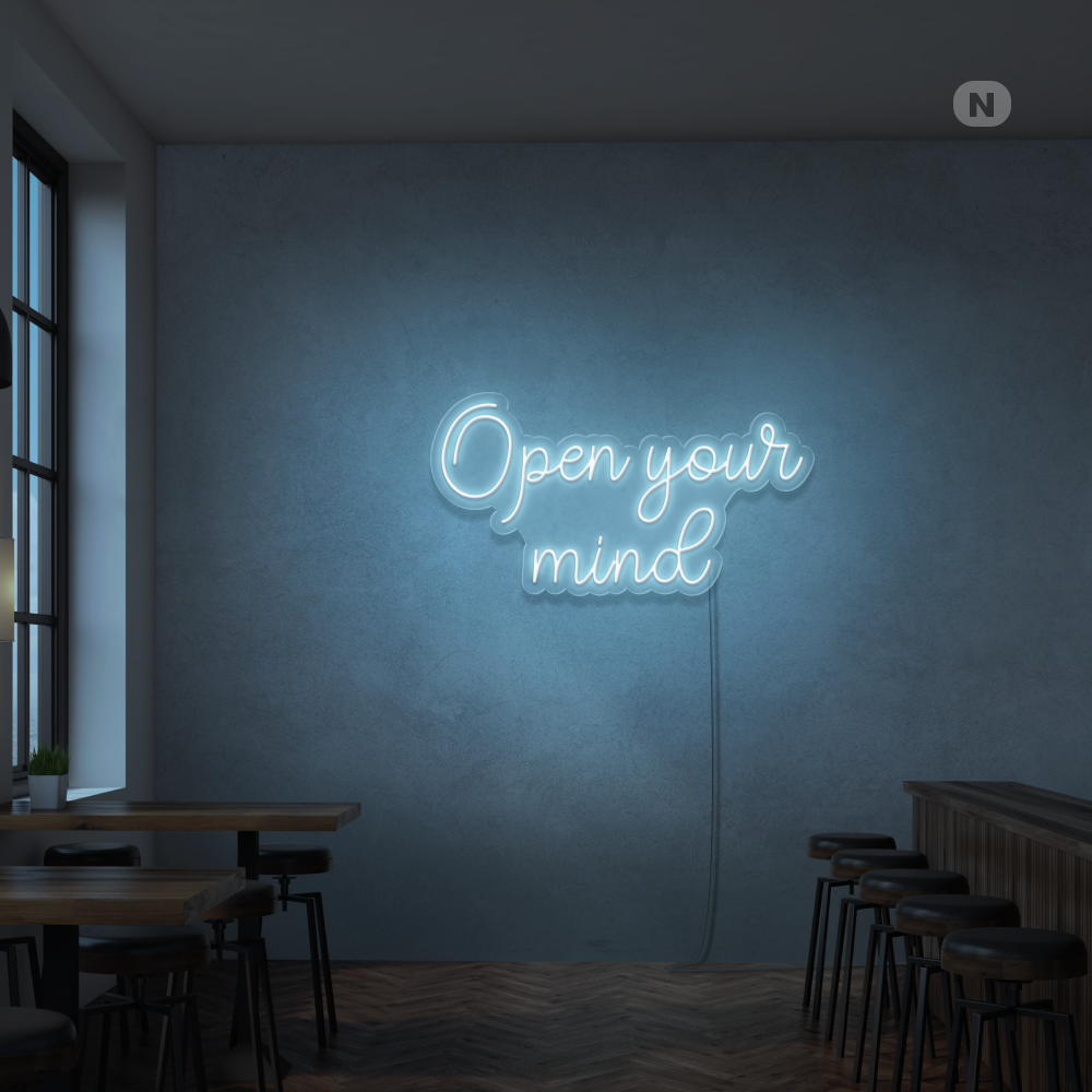 Neon Schild Open your mind