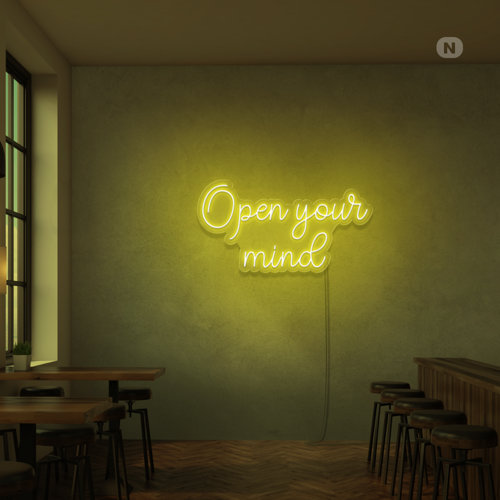 Neon Schild Open your mind