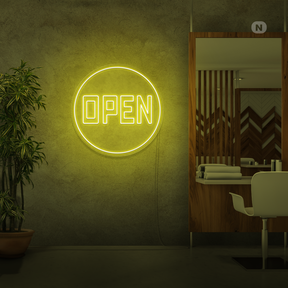 Neon Schild Open