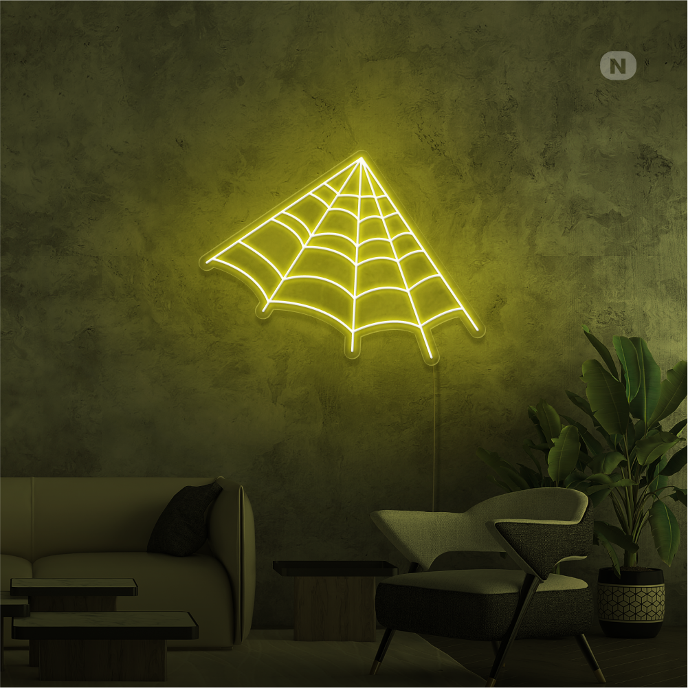 Neon Schild Spinnennetz