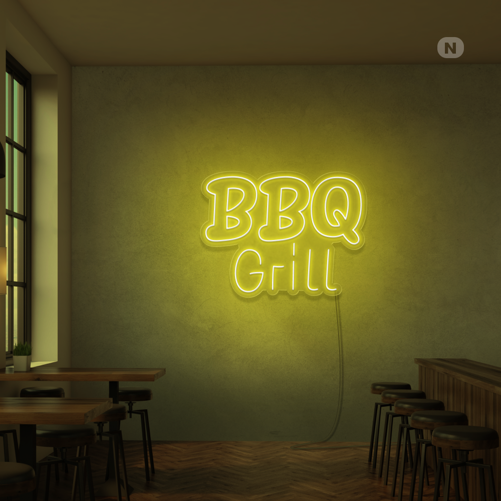 Neon Schild BBQ