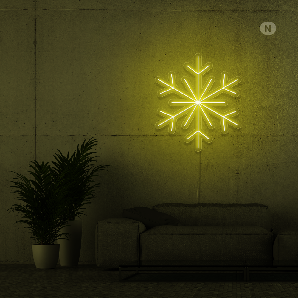 Neon Schild Schneeflocken