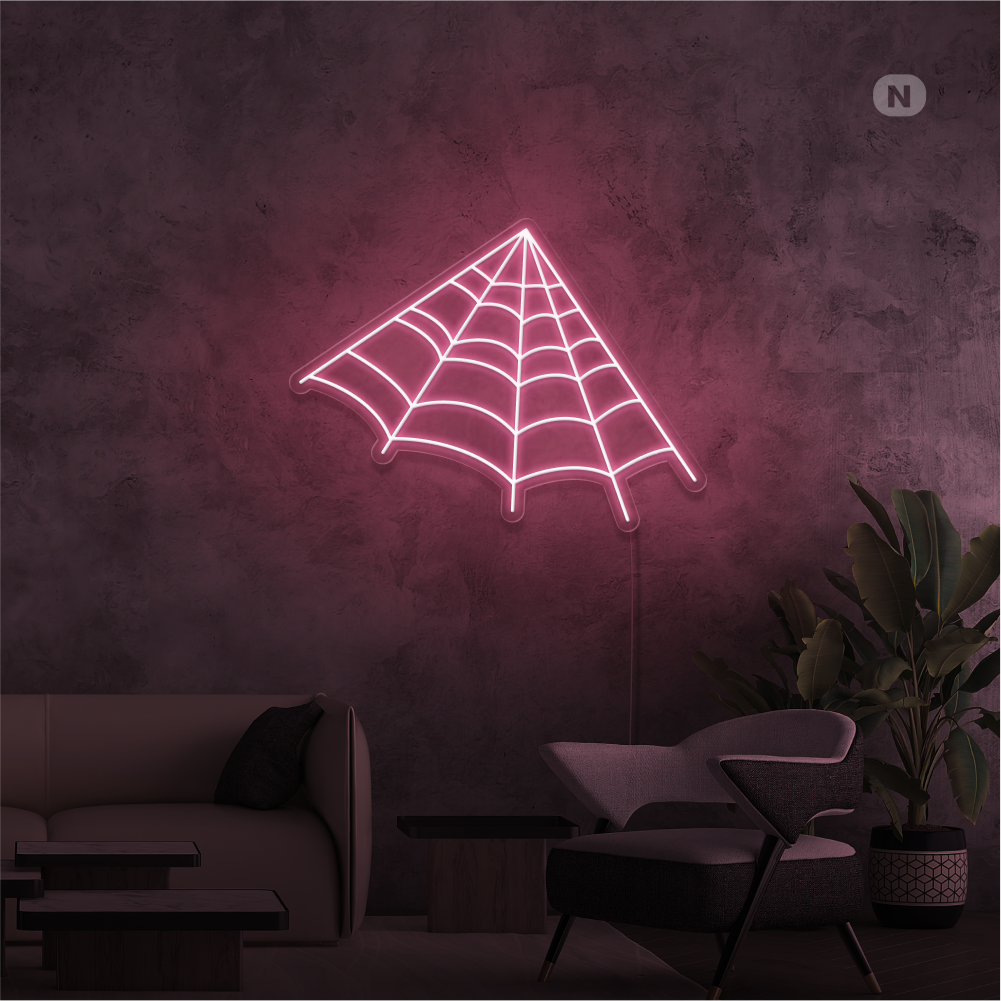 Neon Schild Spinnennetz