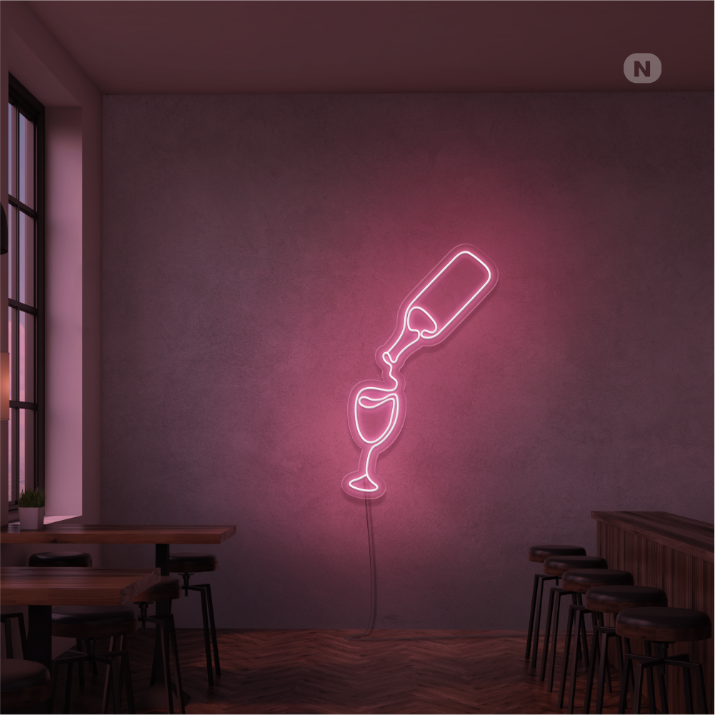 Neon Schild Weinliebhaber