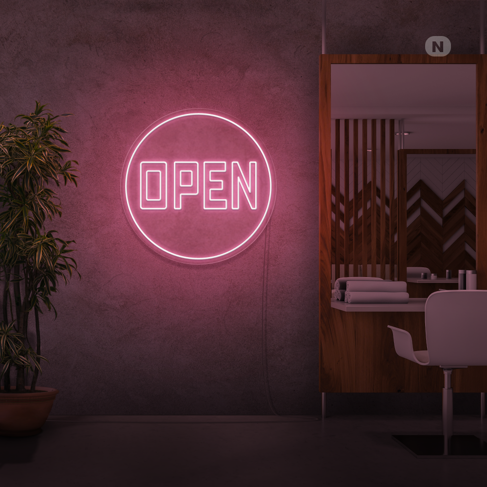 Neon Schild Open