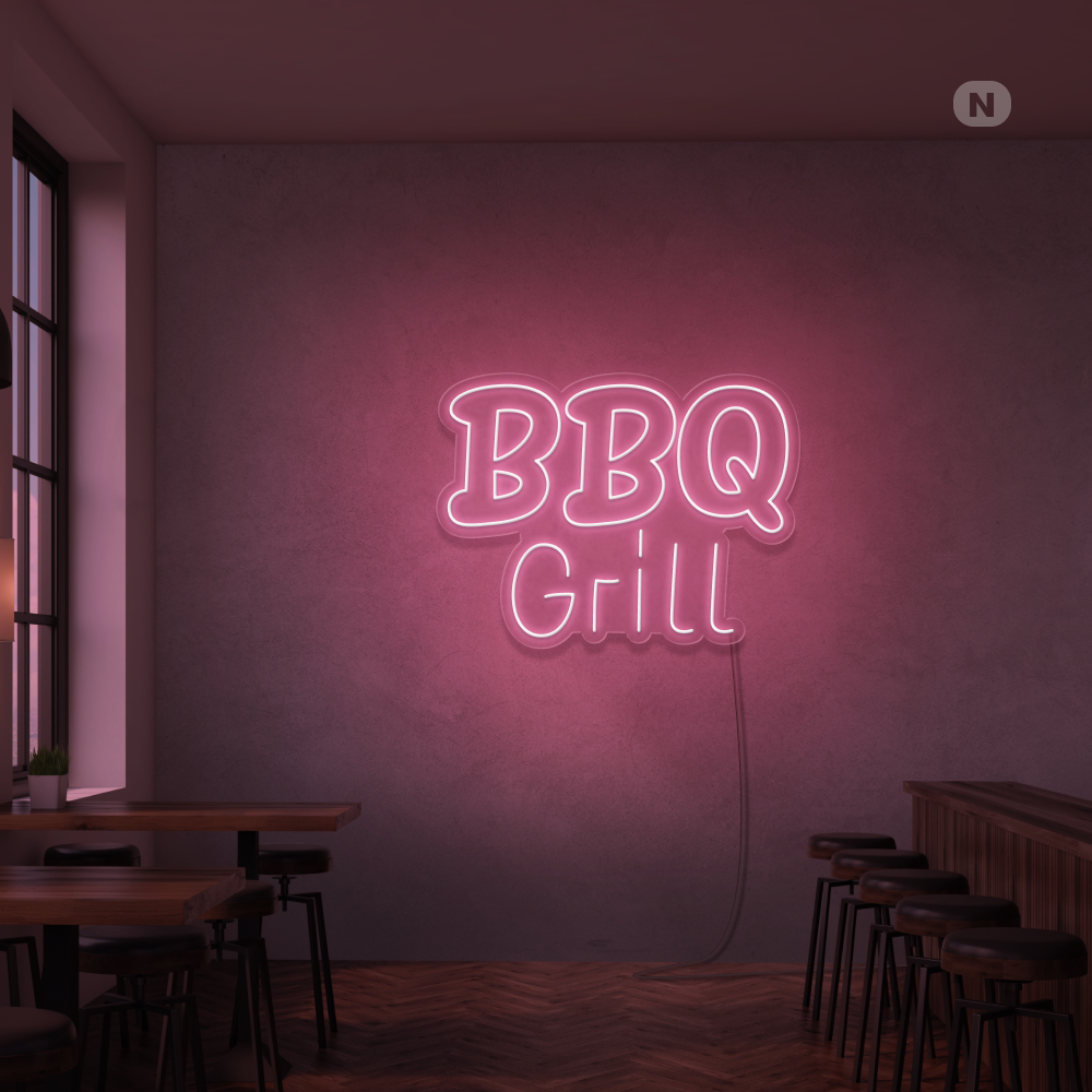 Neon Schild BBQ