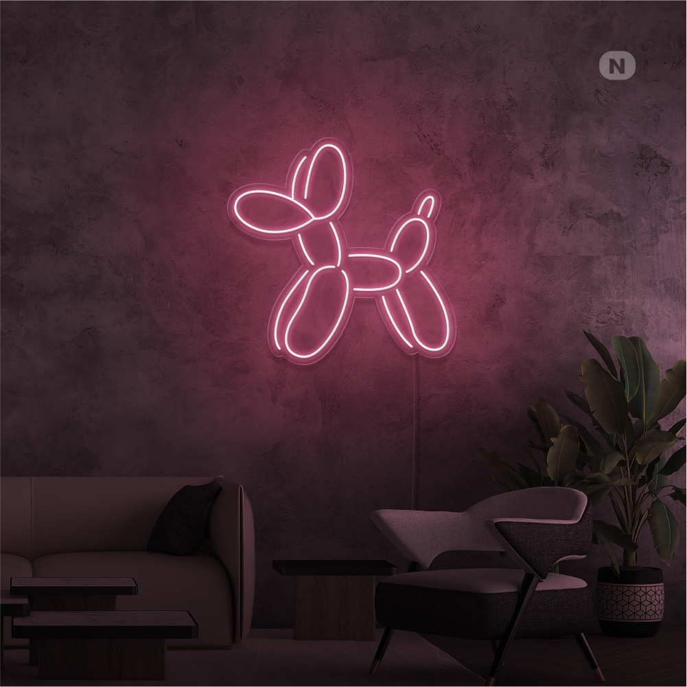 Neon Schild Ballon-Hund