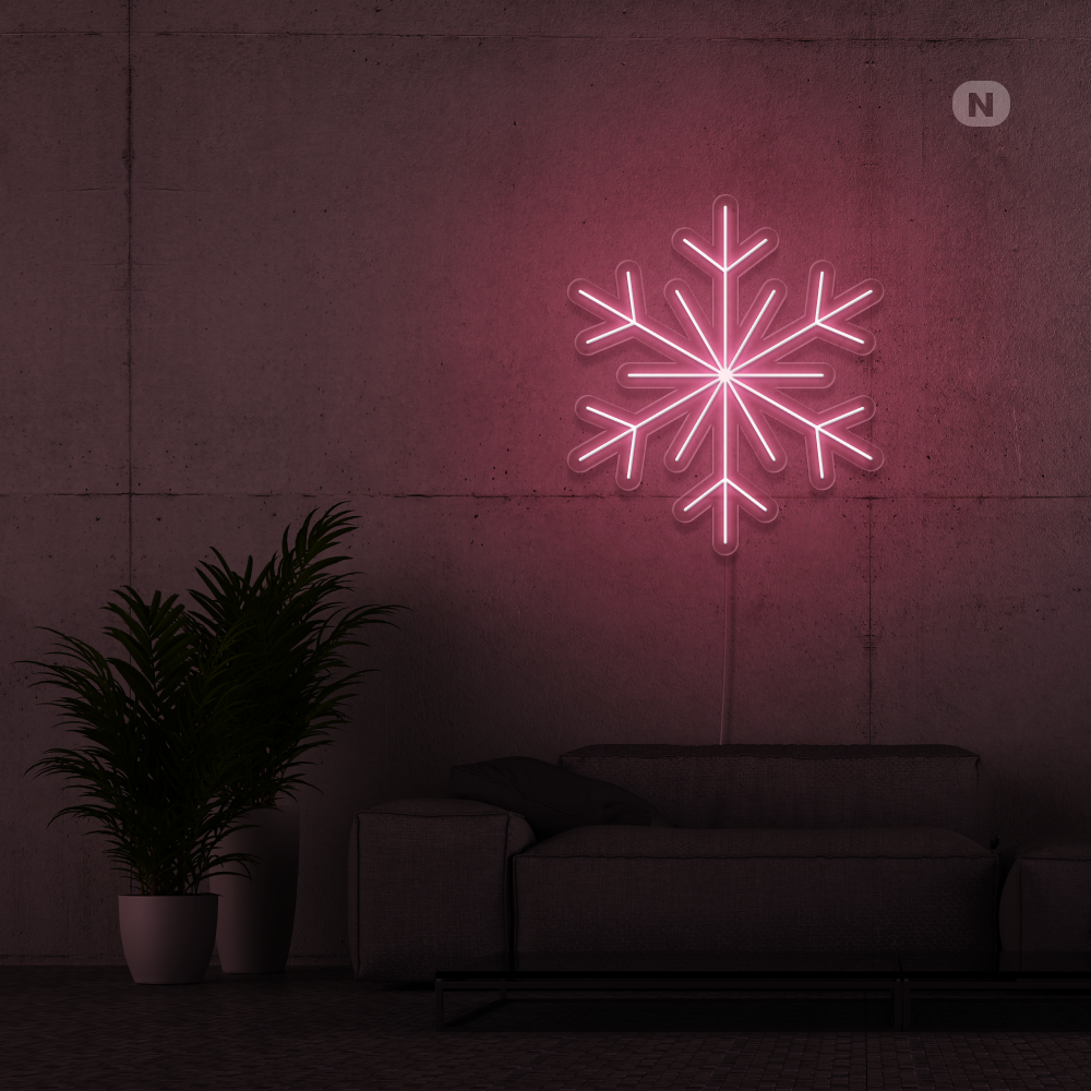 Neon Schild Schneeflocken