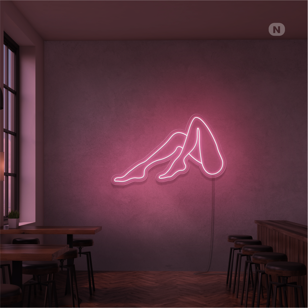 Neon Schild Frauen Beine
