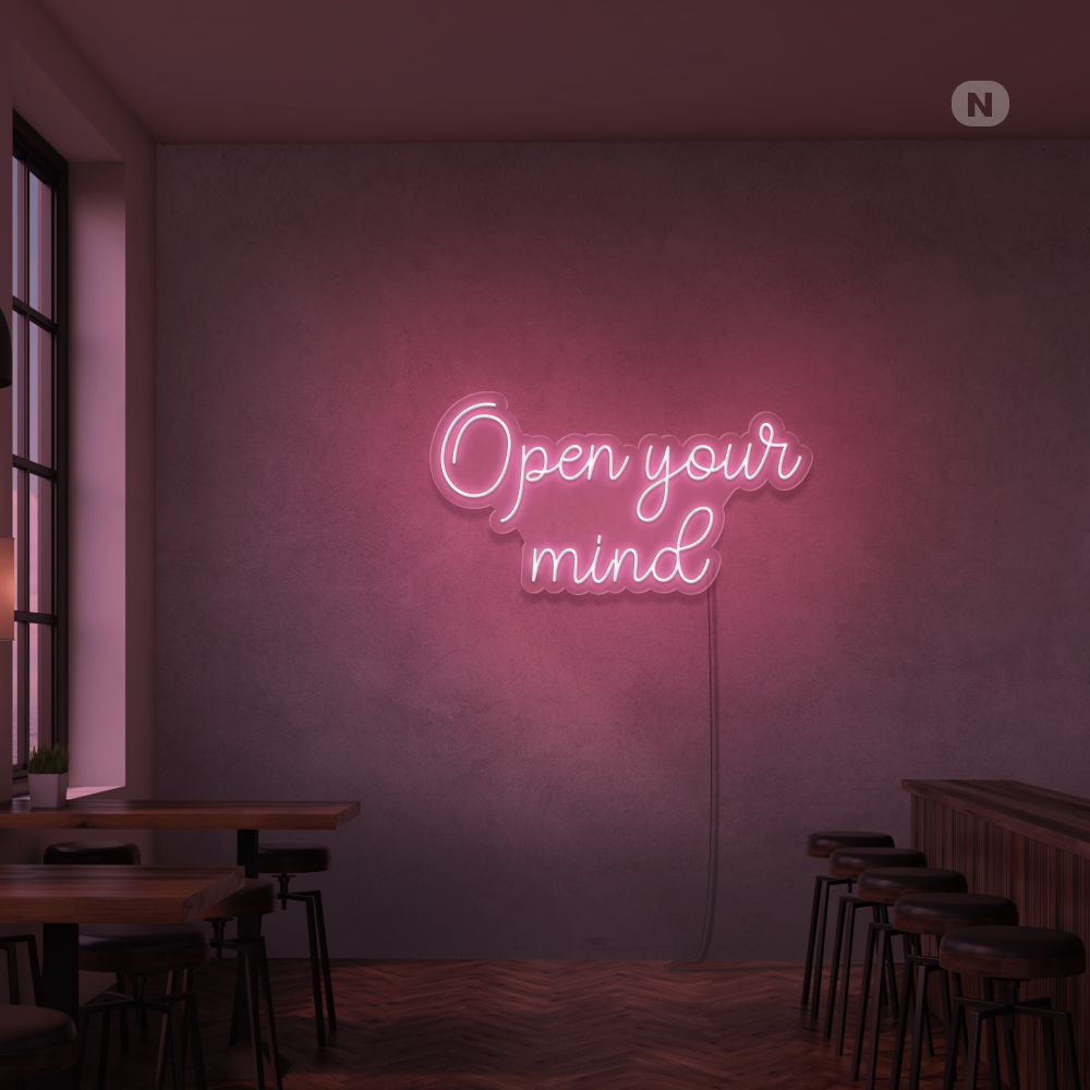 Neon Schild Open your mind