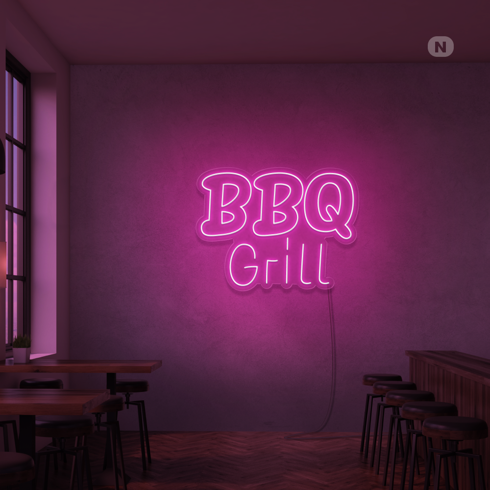 Neon Schild BBQ