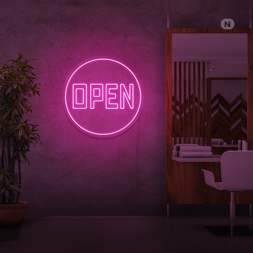 Neon Schild Open