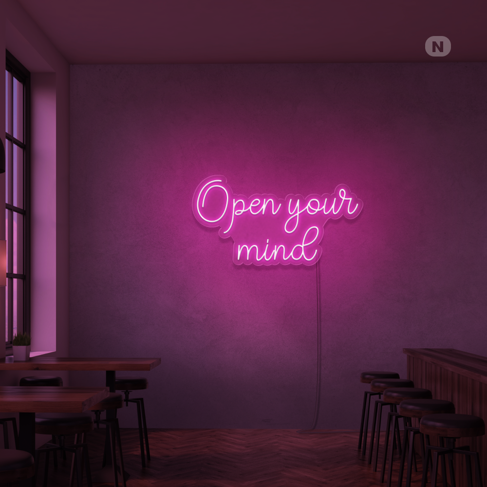Neon Schild Open your mind