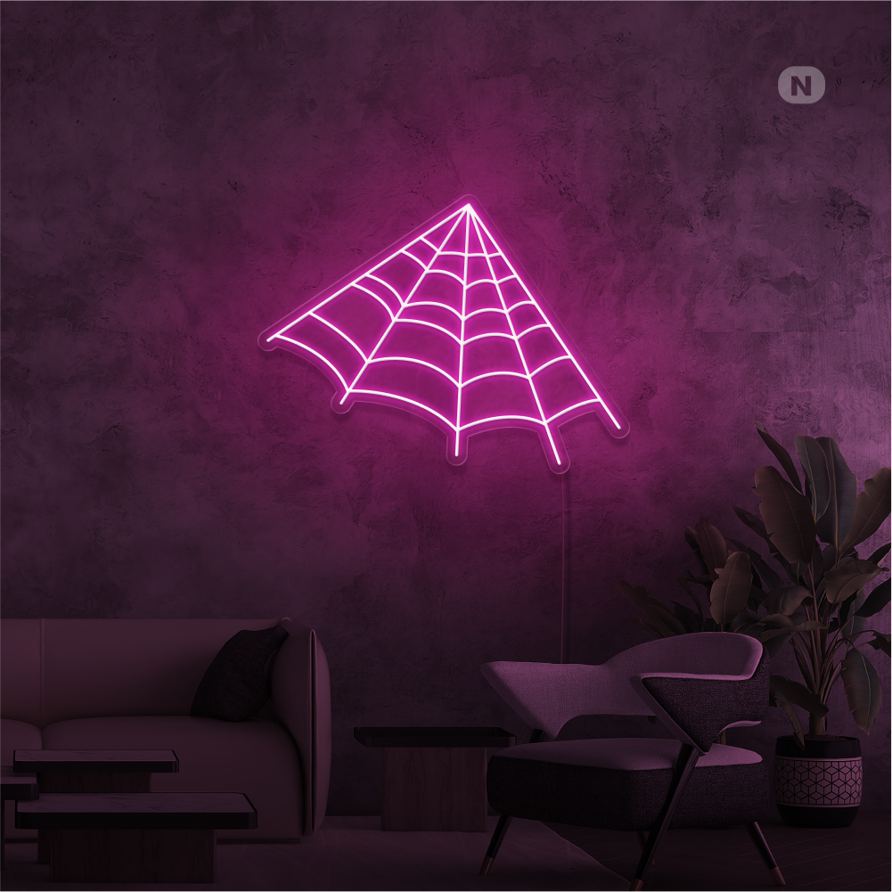 Neon Schild Spinnennetz