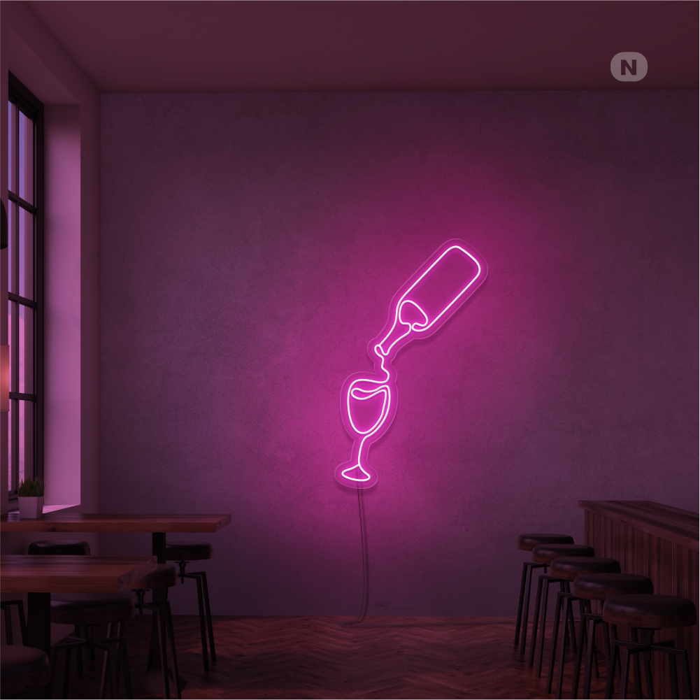 Neon Schild Weinliebhaber