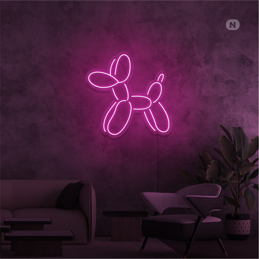 Neon Schild Ballon-Hund